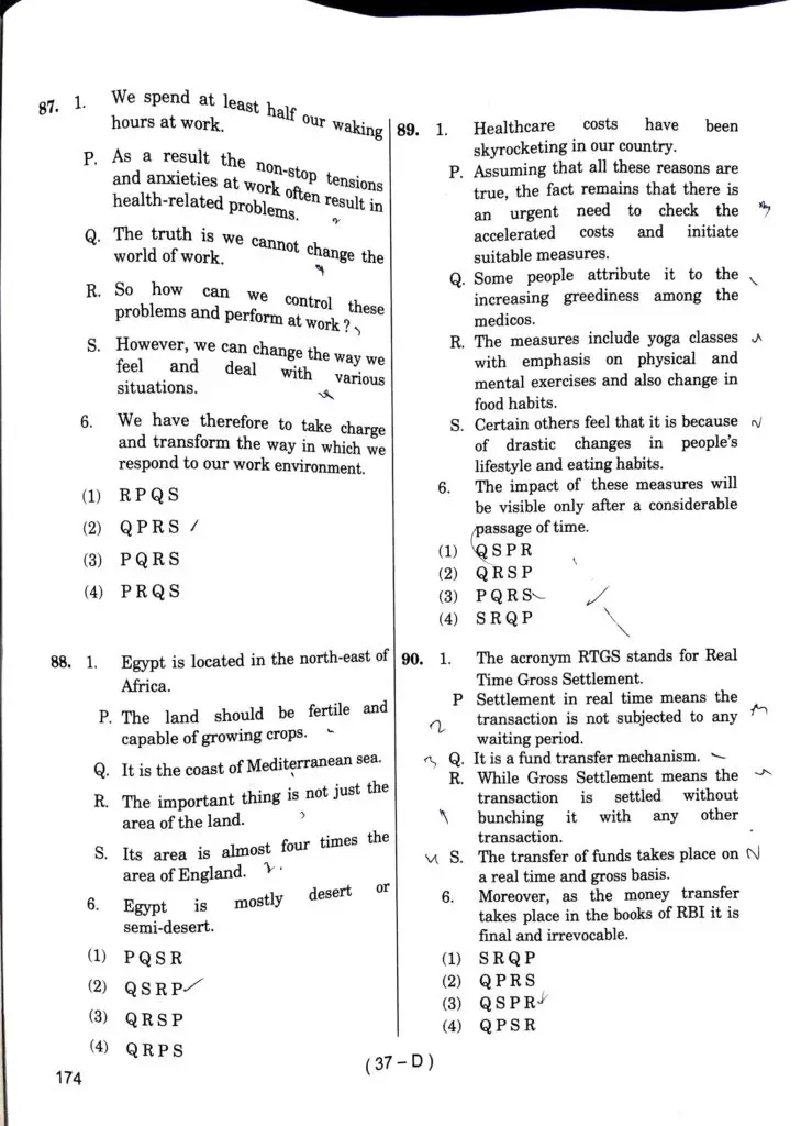 VA Exam General English Question Paper 16