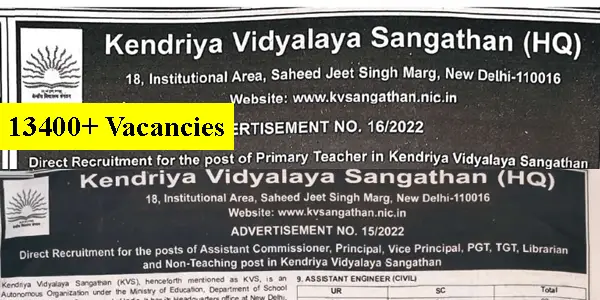 Kendriya Vidyalaya 13000+ Job Opportunities