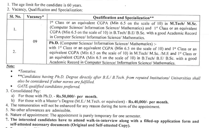 MTech PhD MSc Job Opportunities NIT Karnataka