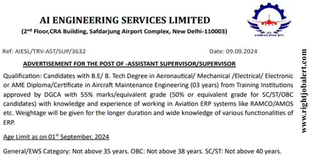 AIESL Aeronautical,Mechanical,Electrical,Electronic and Aircraft Maintenance Engineering Job Opportunities 38,100 Salary