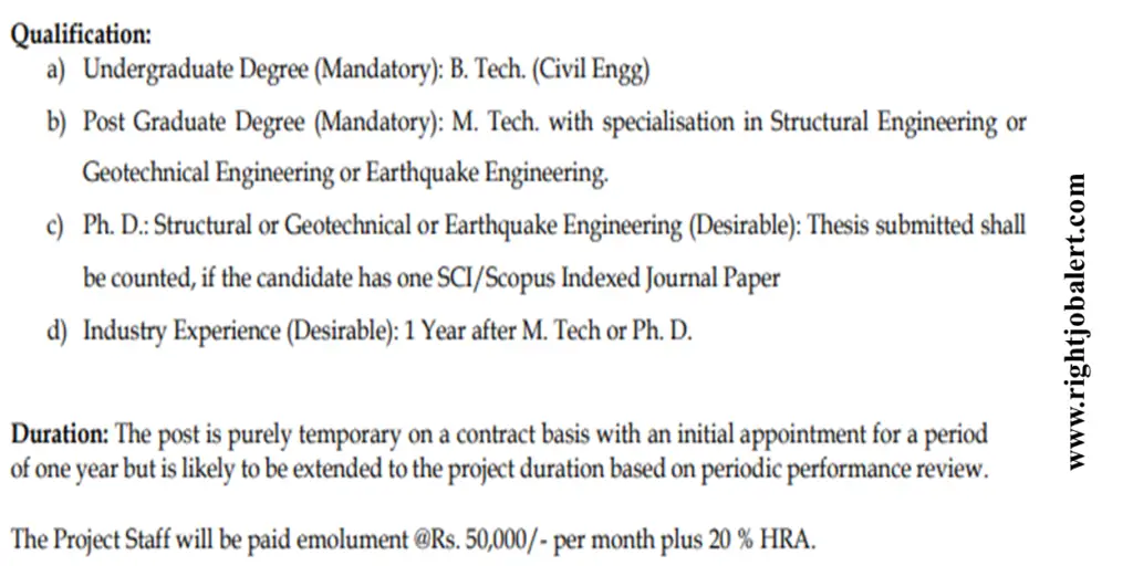 MNIT Project Associate Civil,Structural,Earthquake Engineering Job Opportunities 50000 Salary