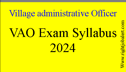 VAO Exam Syllabus 2024